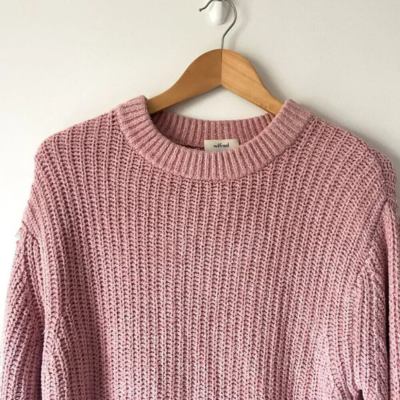 Aritzia Wilfred Essential Chenille Sweater Light Pink Size XS - Picture 4 of 8